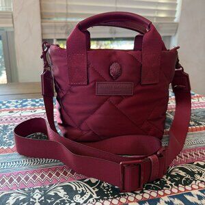 Kurt Geiger Extra Small Recycled Shopper Tote, Burgundy Quilted Satin, Good